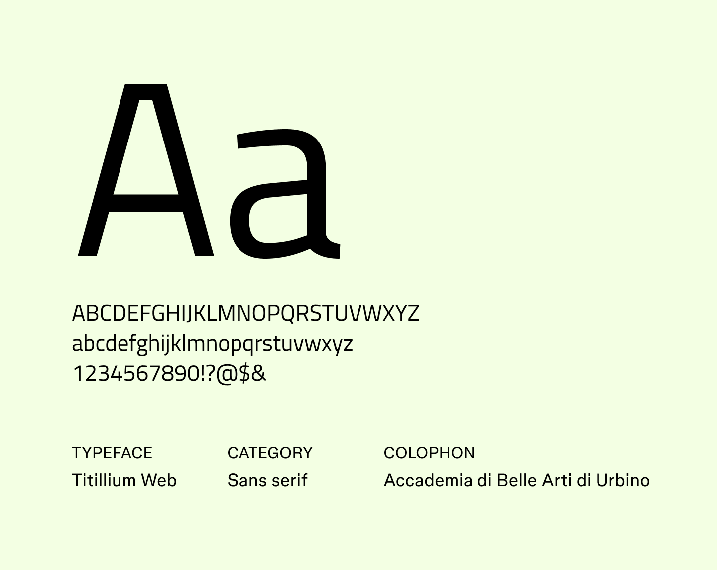 Example text using the sans serif font Titillium web.