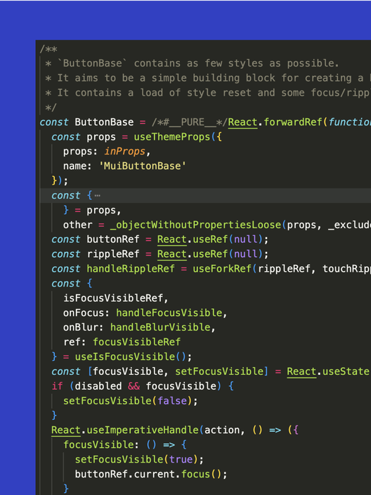 A screenshot of code showing button components.