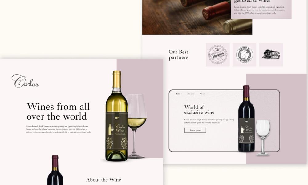 Screenshot of elegant wine brochure brochure