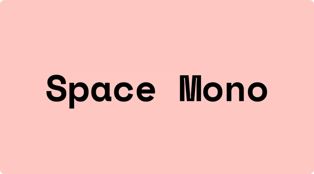 Font Space Mono per il design di loghi.
