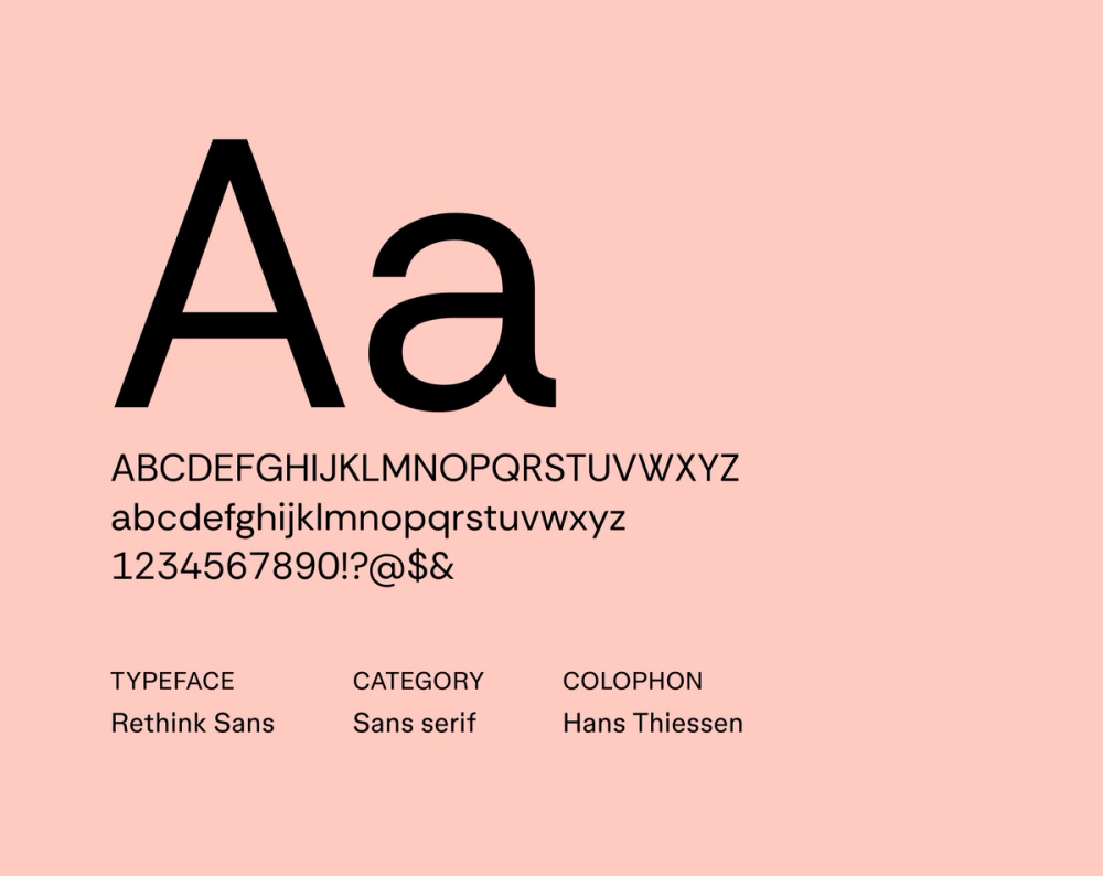 Rethink Sans – Beispiel für eine minimalistische Schriftart.