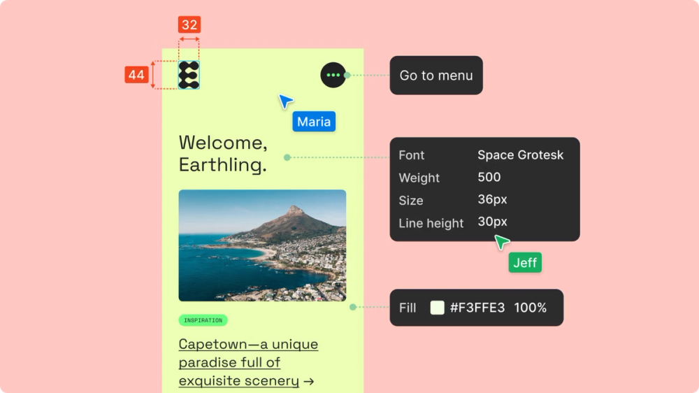 Screenshot of development in the Figma tool 