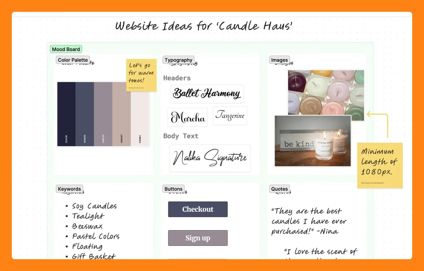 Image of FigJam’s moodboard template.