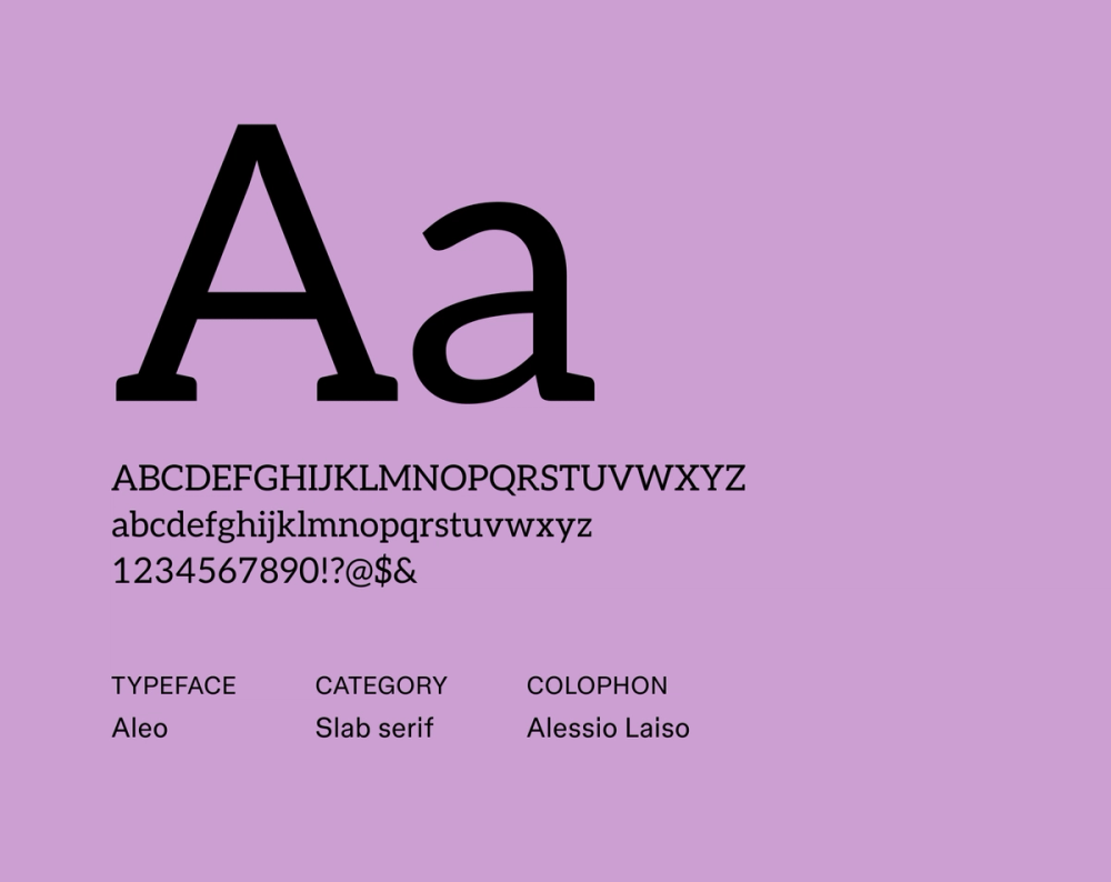 Example text showing Aleo font.