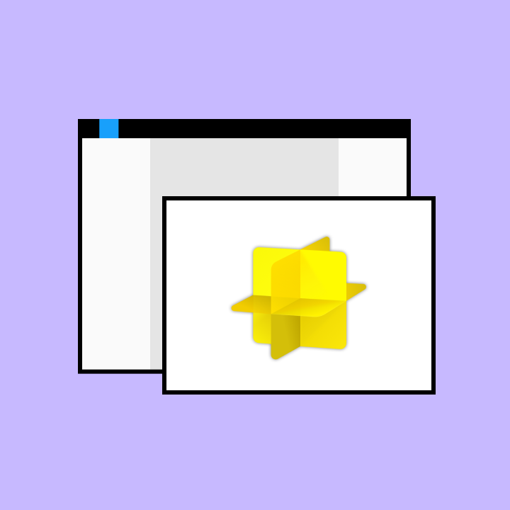 purple background with Lens Studio logo in two browser windows