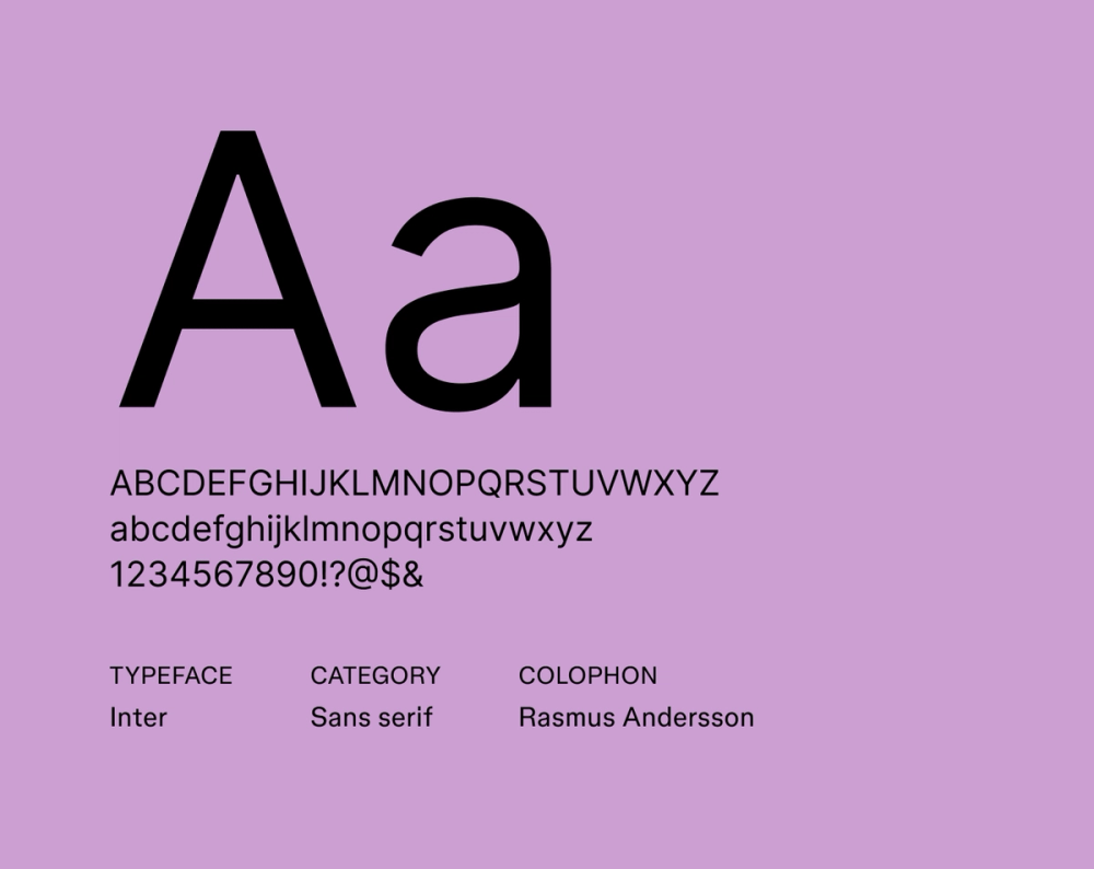 Inter resume font example.