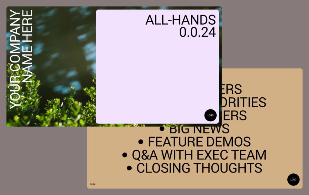 Screenshot of all hands meeting slide deck