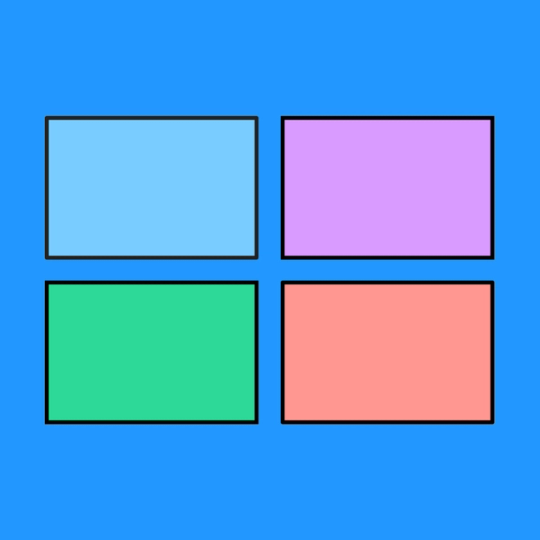 four colorful rectangles in a grid layout