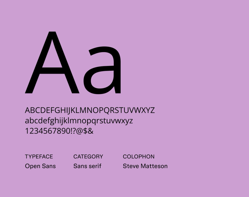 Open Sans resume font example.