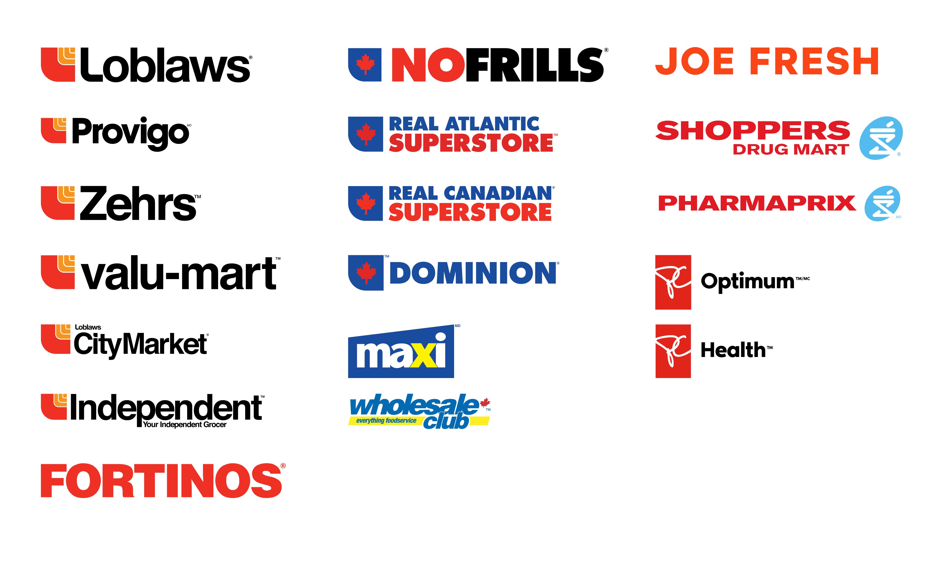 Loblaw's store brands' logos