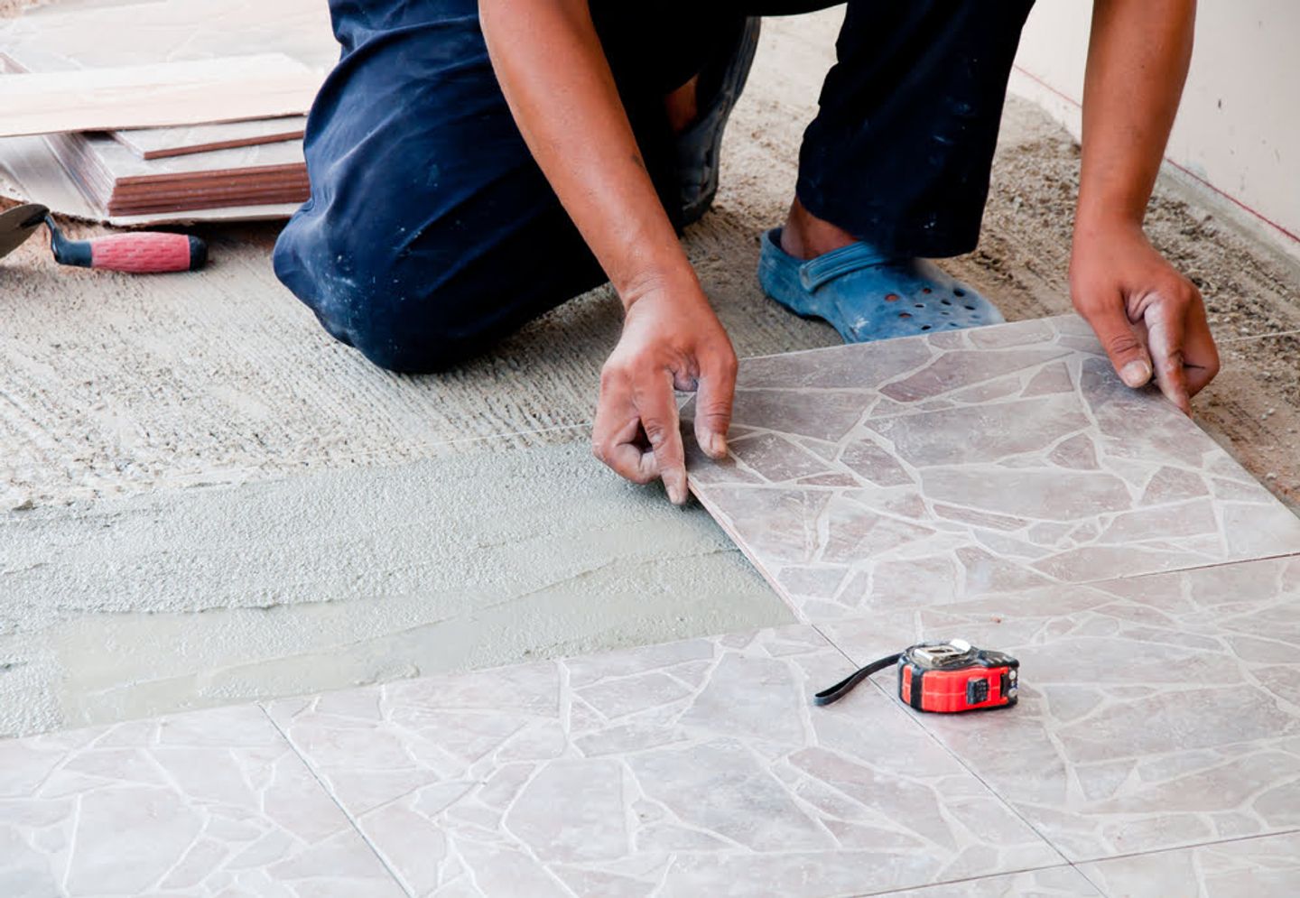 tiling a floor