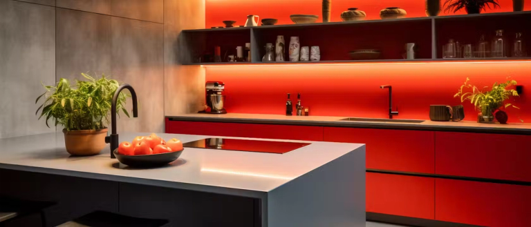 A modern styled kitchen.