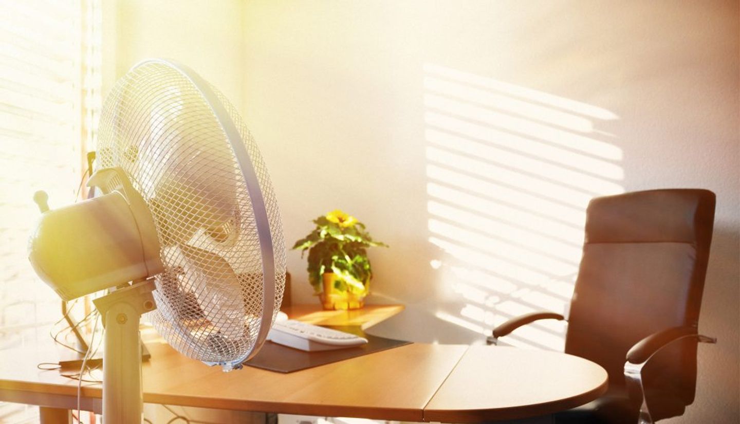 Fan in home office.