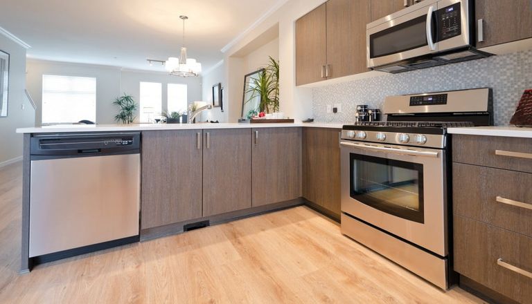 a traditional kitchen with a modern spin