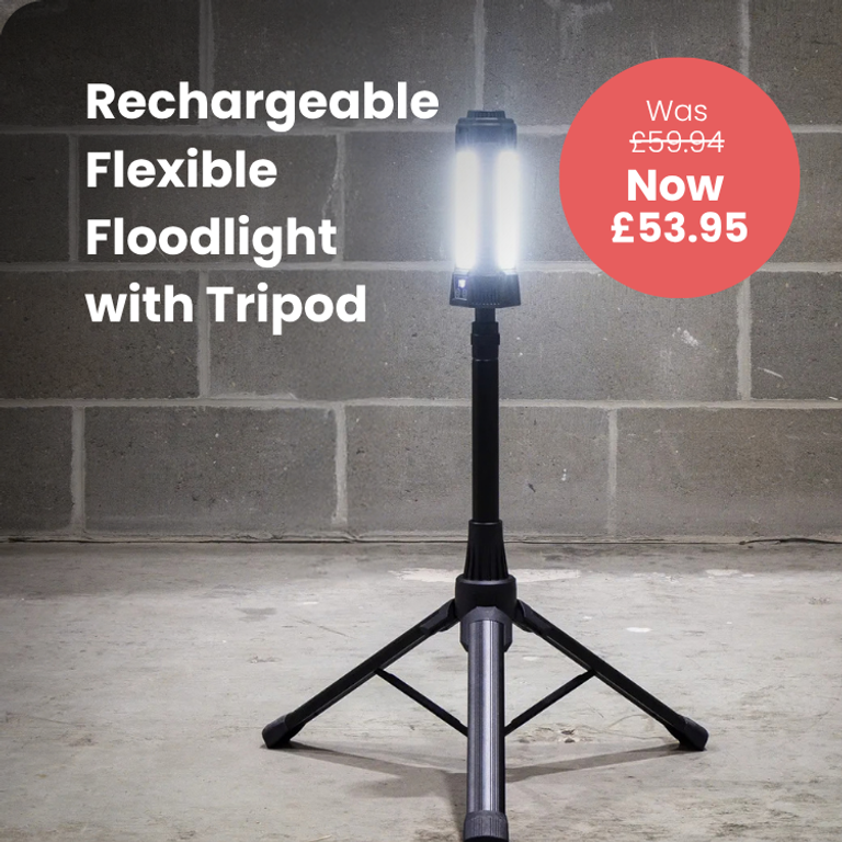 Rechargeable Flexible Floodlight with Tripod 24W COB LED & 5W SMD LED