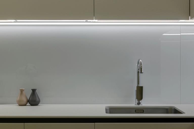 Under cabinet kitchen lighting.