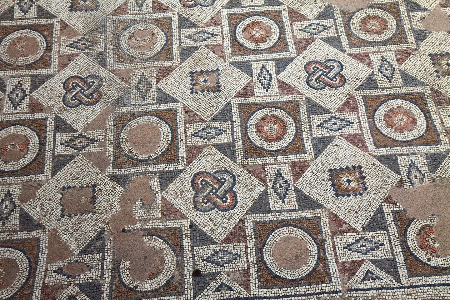 a beautiful roman style floor mosaic
