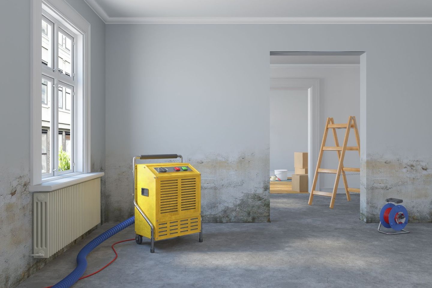 dump room with dehumidifier