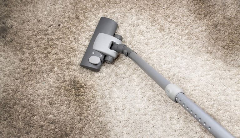 cleaning dirty deep rug carpet with carpet cleaner