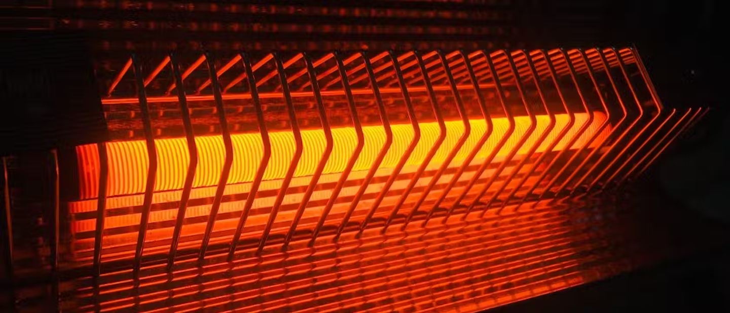 An electrical heater turned on high