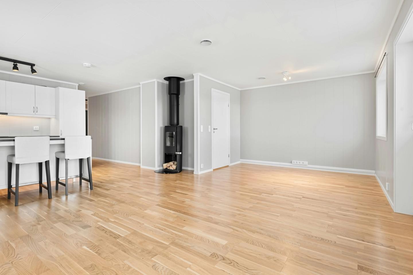 fresh floorboards in a modern kitchen diner