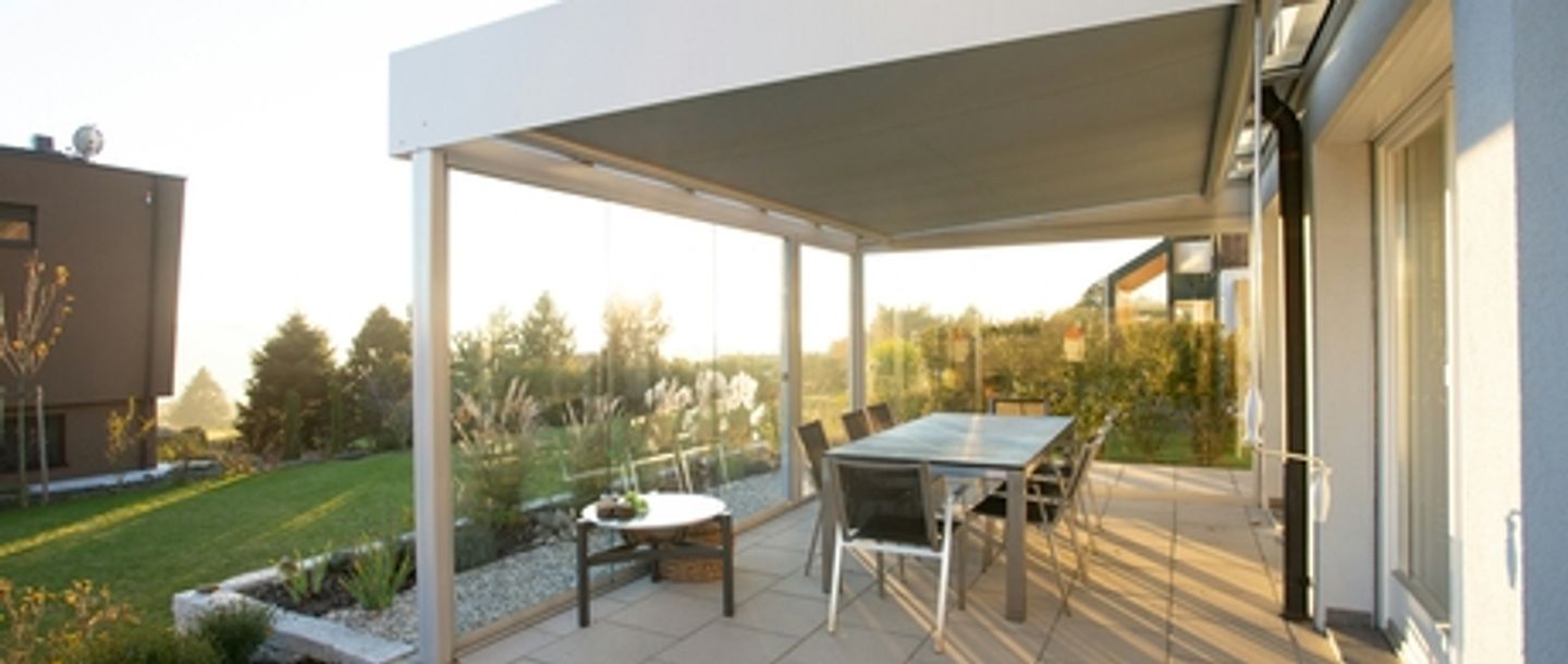 a paved garden patio