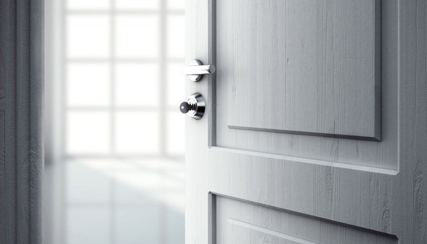 white wooden open doors