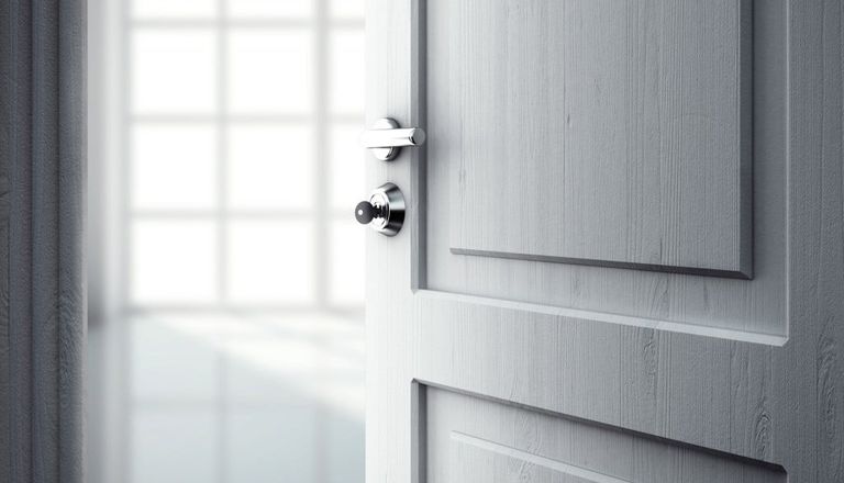 white wooden open doors