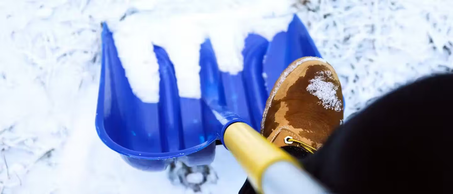 Someone shovelling snow.