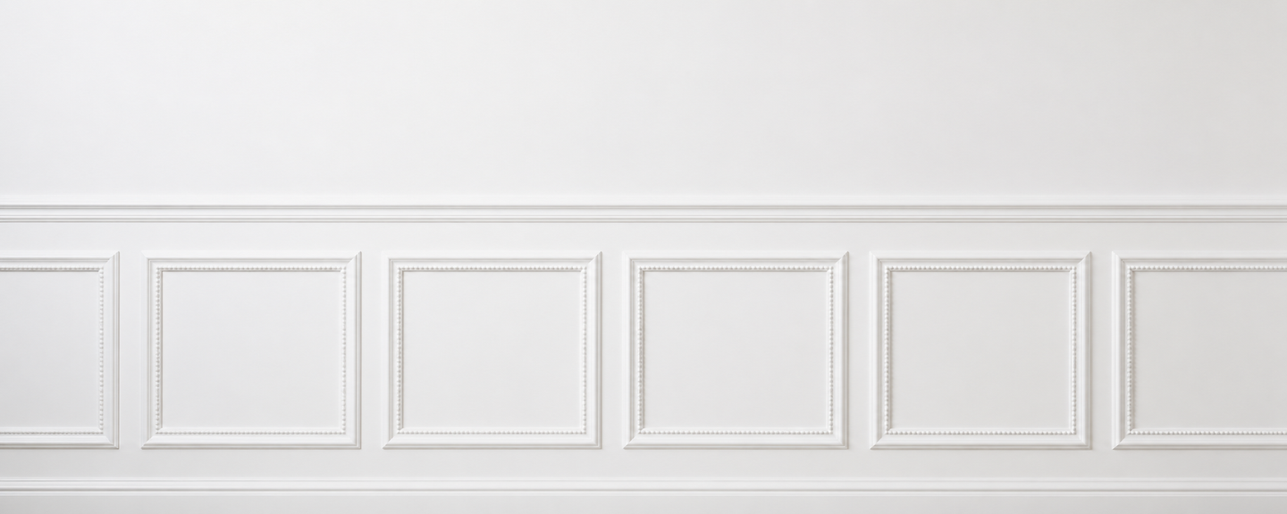 White Painted Traditional Beaded Victorian Wall Panneling