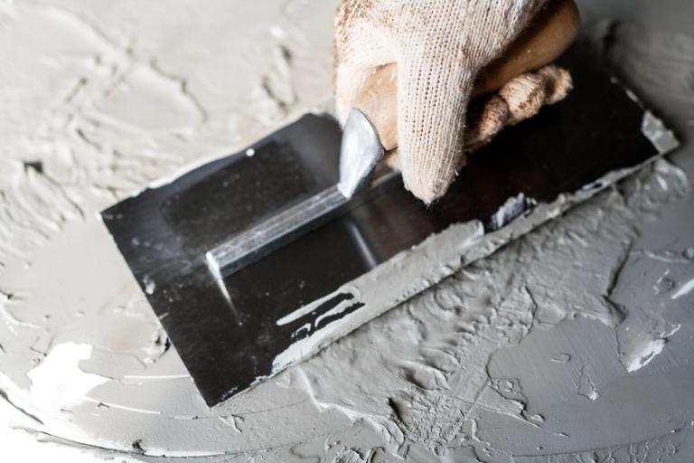 plastering with a trowel