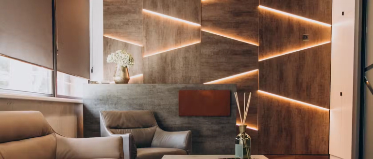 A contemporary decorated living space