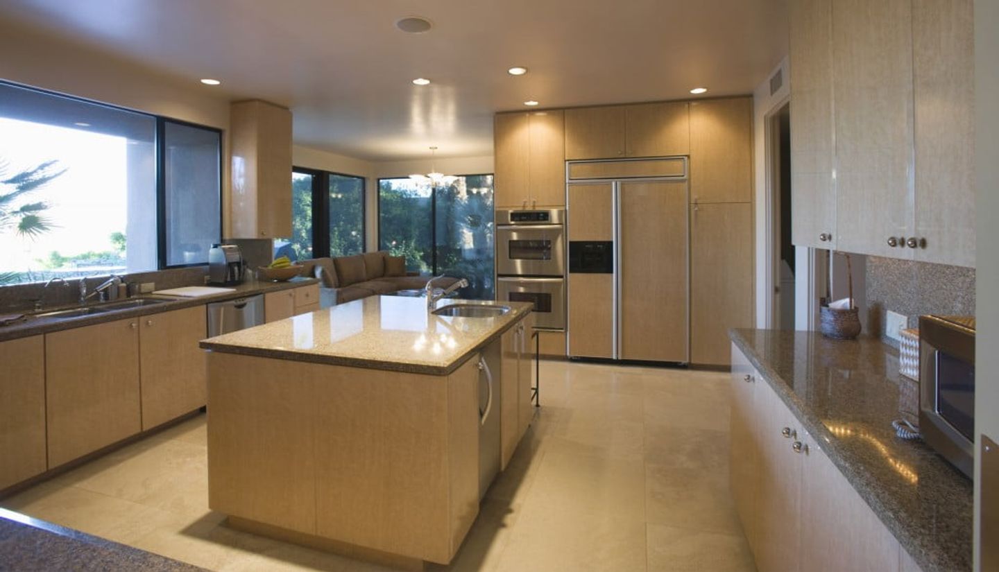 modern luxurious kitchen with kitchen island