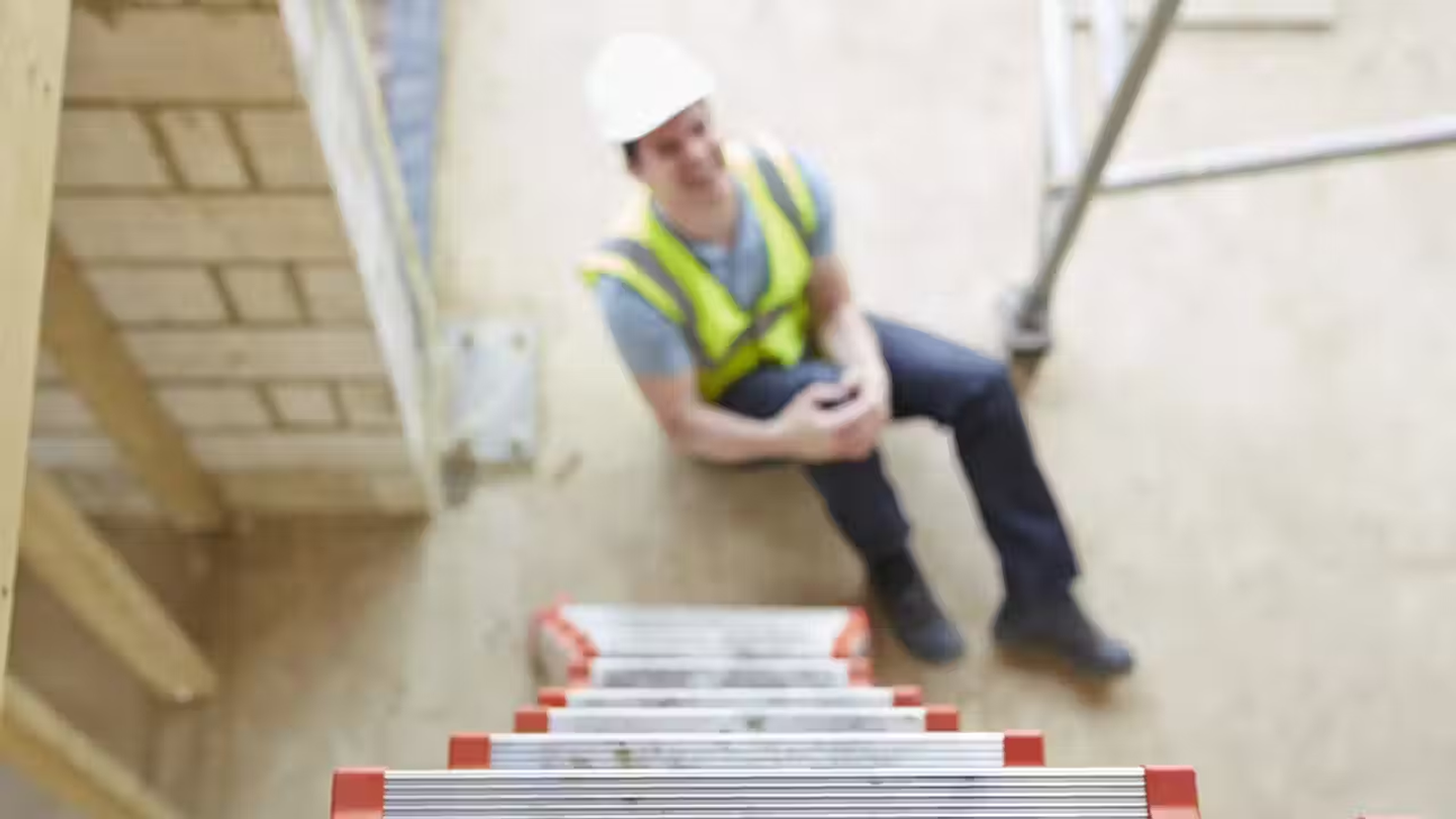 A construction worker injured on site.
