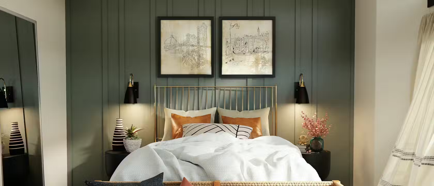 A contemporary designed bedroom