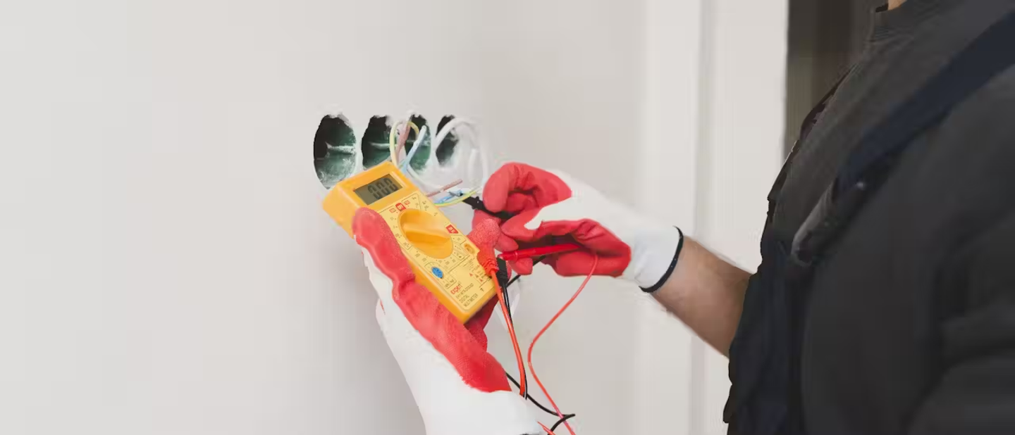 Someone performing electrical safety checks.