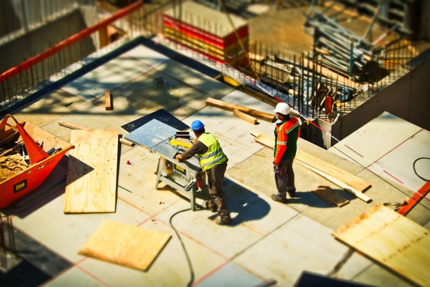 isometric view of the construction site