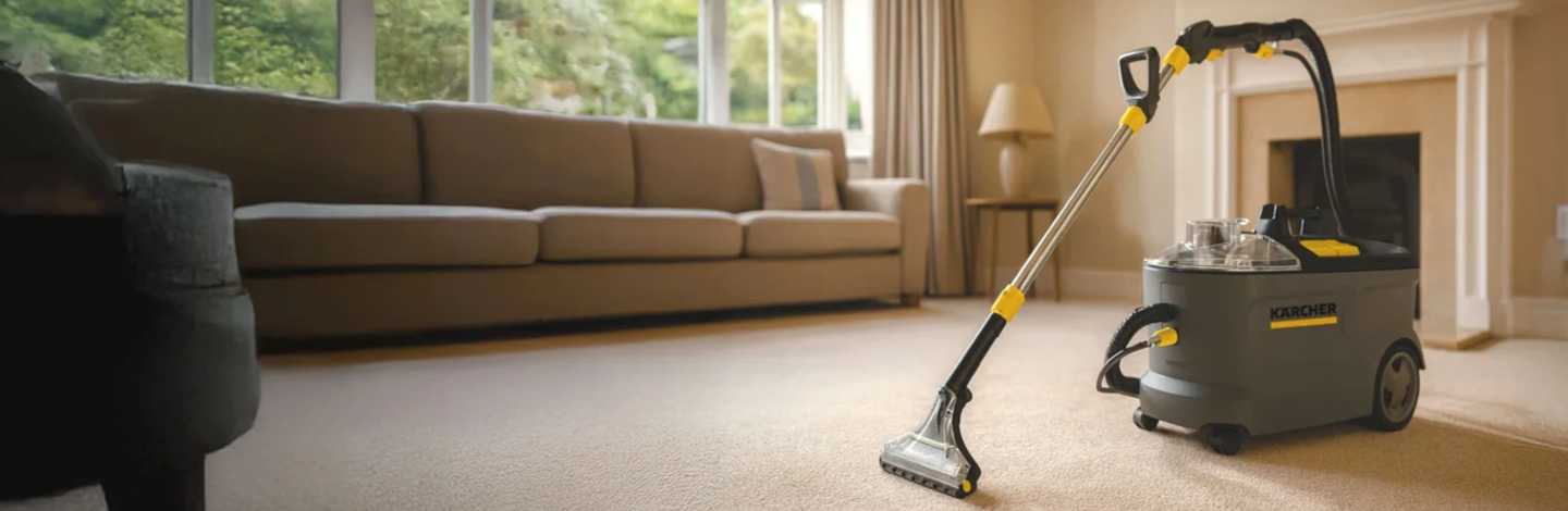 Carpet cleaner in living room