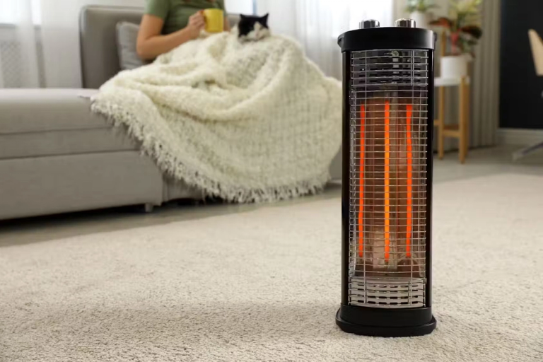 An electrical heater placed in a living room