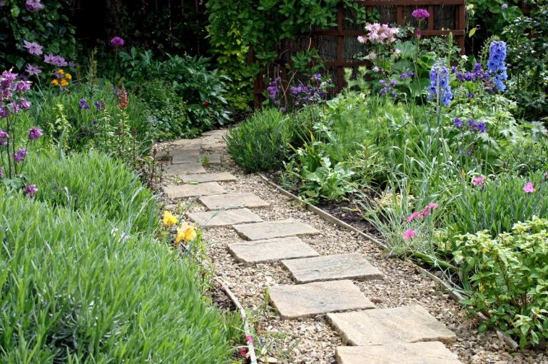 garden path with stepping stones