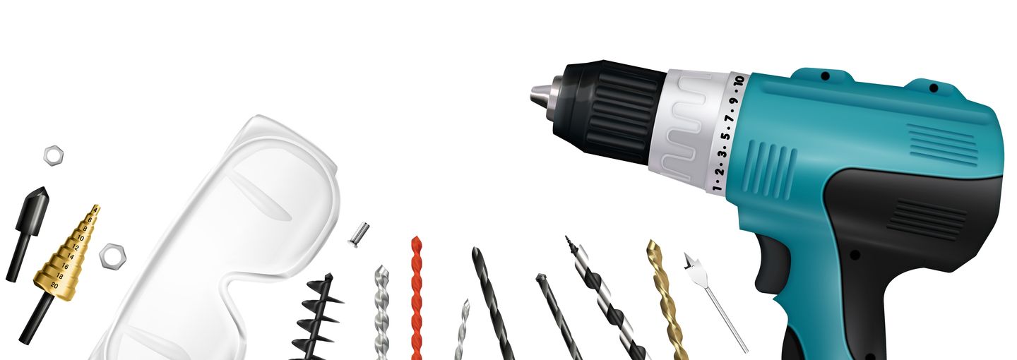 Drill and different drill bits