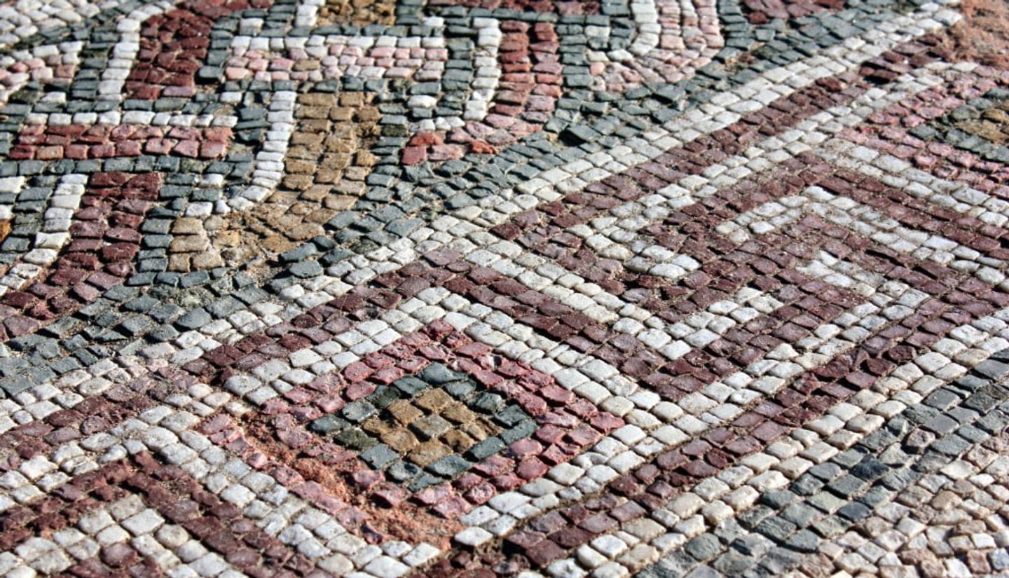 a beautiful roman style floor mosaic