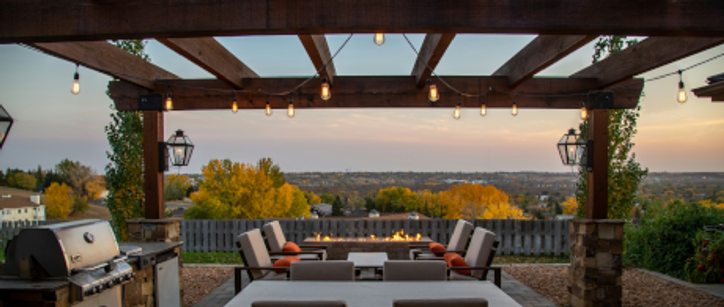 garden pergola with a view