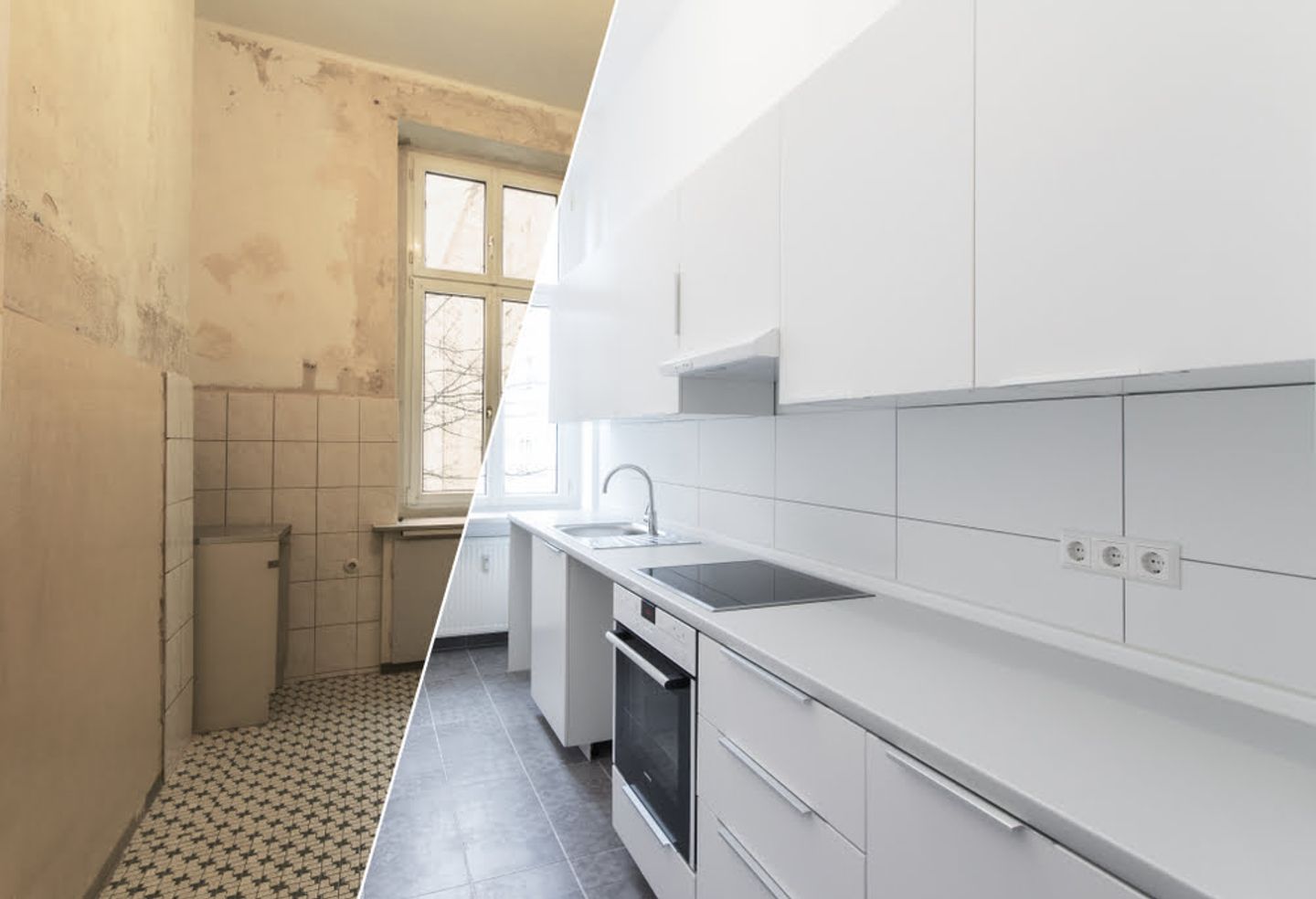 before and after kitchen renovation