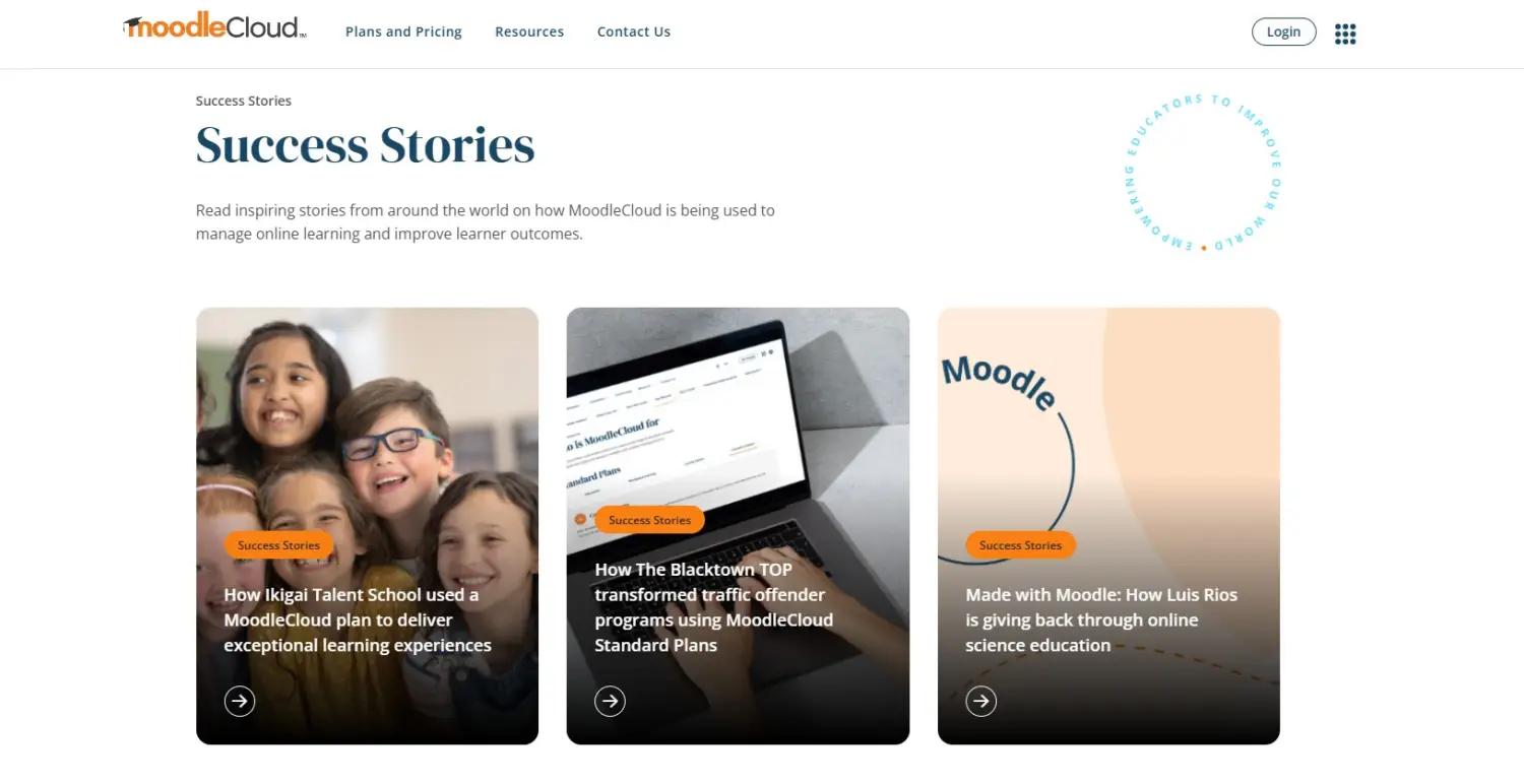 Moodle Cloud screenshot