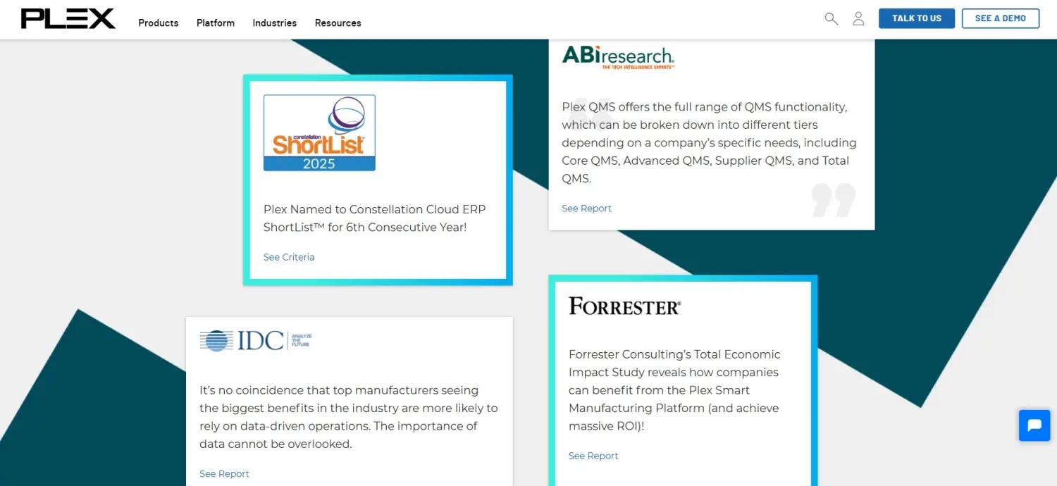 Plex Smart Manufacturing Platform (Rockwell Automation / Plex) screenshot