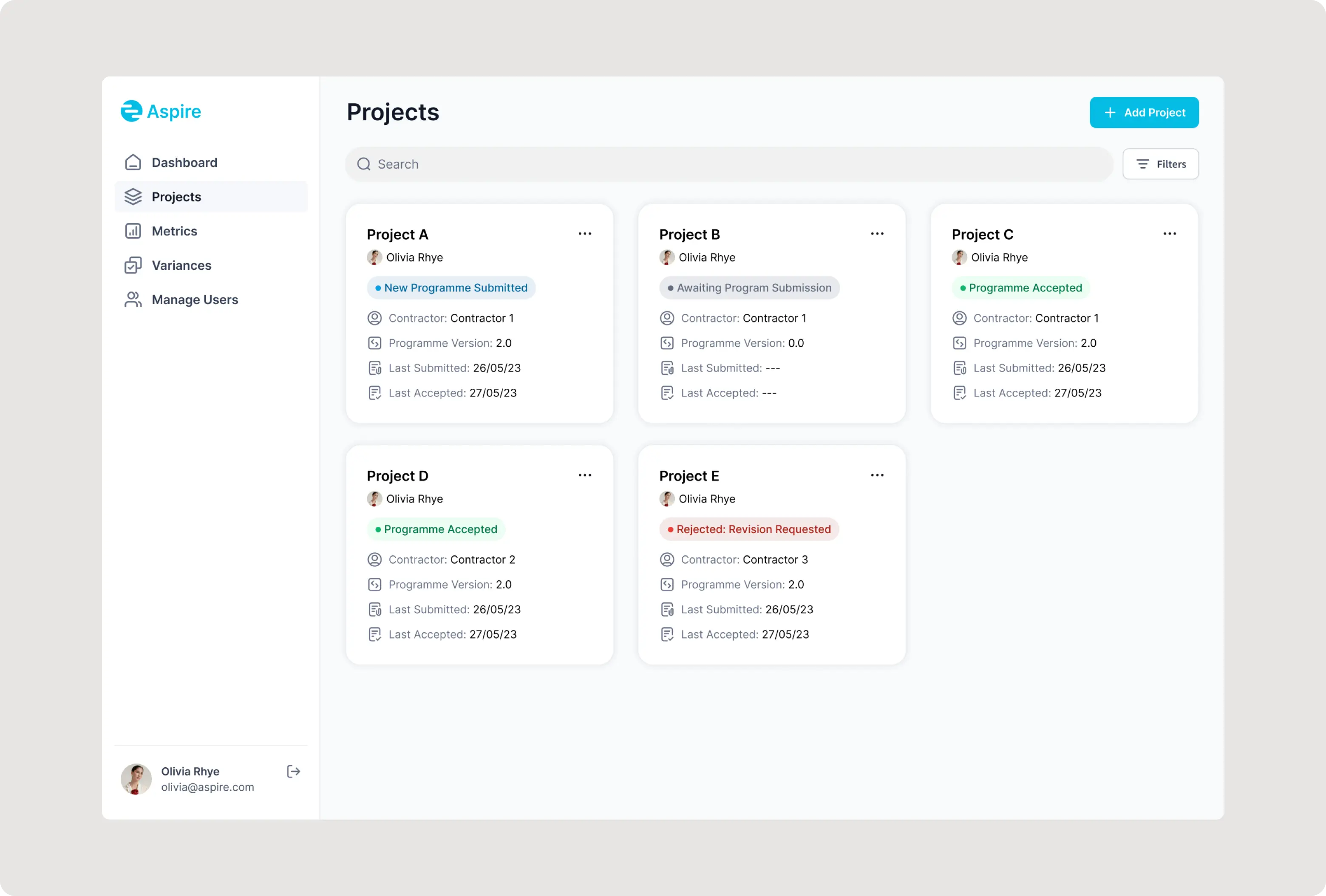 Contractor management system for major projects