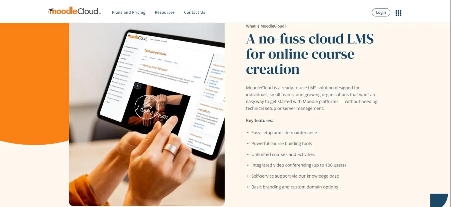 Moodle Cloud screenshot