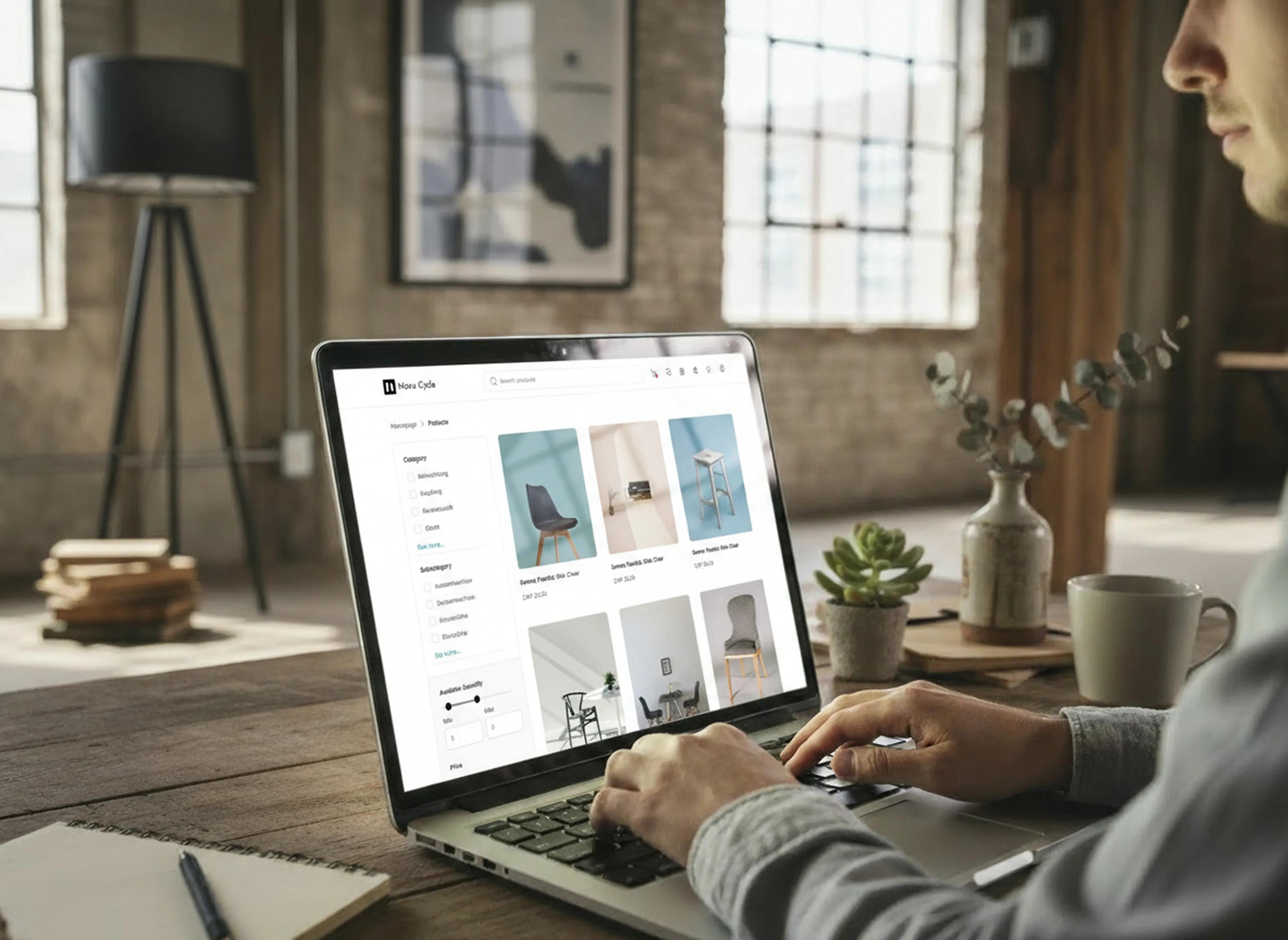 Multi-vendor marketplace for second-life office furniture
