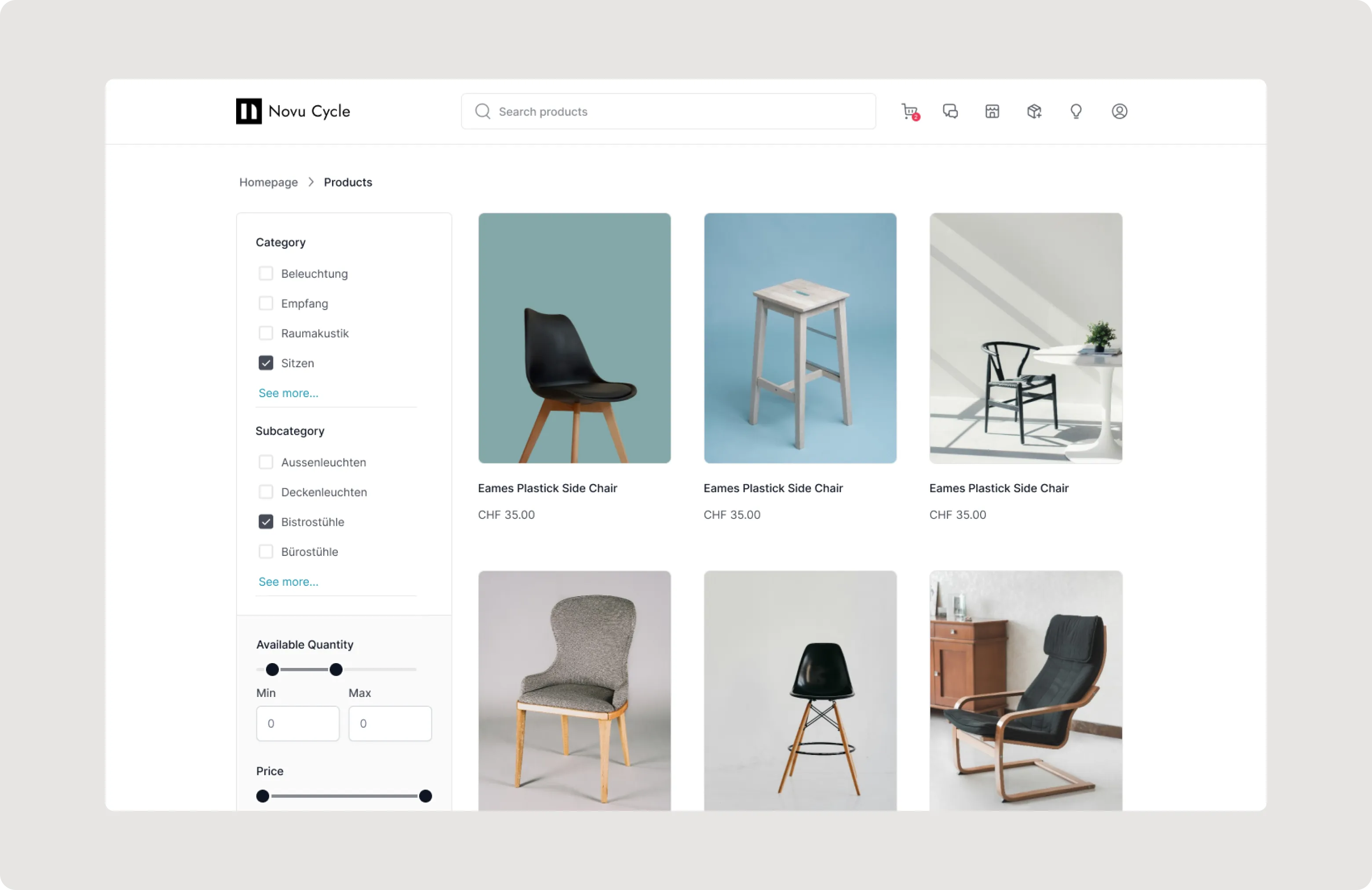 Multi-vendor marketplace for second-life office furniture